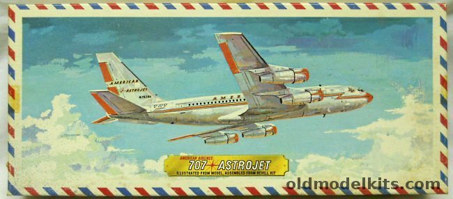 Revell 1/139 707 Astrojet American Airlines 'Airmail' Issue  With Trading Stamp, H243-129 plastic model kit